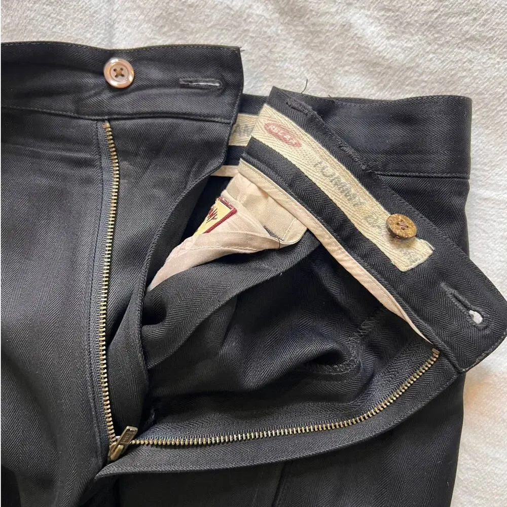 Vintage Tommy Bahama Black Double Pleated Silk Dress Pants- 35
